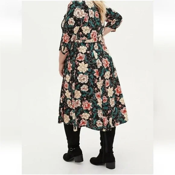 Torrid Floral Challis Shirtdress - Picture 4 of 11